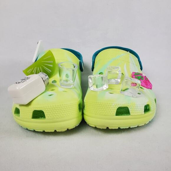 Crocs Margaritaville Clogs M10 / W12 Green Yellow Jibbitz Jimmy Buffett Slip On - Picture 6 of 14